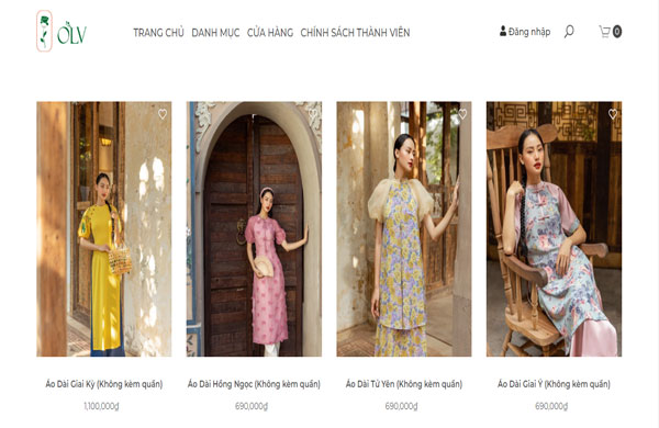 mẫu thiết kế website thương hiệu olv